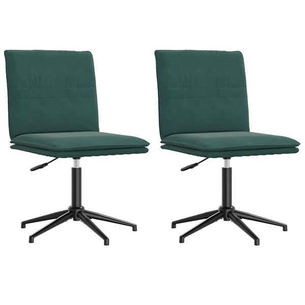 vidaXL Chaises à manger lot de 2 Vert foncé Velours