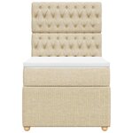 vidaXL Sommier à lattes de lit avec matelas Crème 80x200 cm Tissu