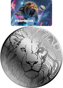 Monnaie LION Cyberpunk 1/1000 Oz Palladium 12$ Liberia 2026 (PRÉCOMMANDE)