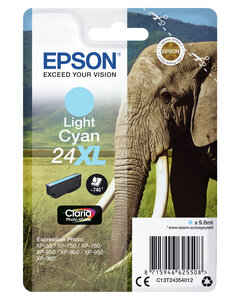 Epson 24xl light cyan ink 24xl cartouche dencre cyan clair haute capacite 9.8ml 740 pages 1-pack rf-am blister