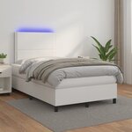 vidaXL Sommier à lattes de lit matelas LED blanc 120x190 cm similicuir