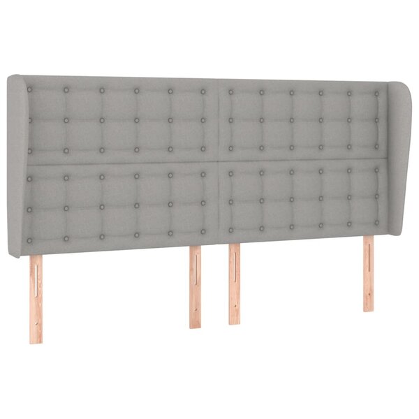vidaXL Tête de lit avec oreilles Gris clair 183x23x118/128 cm Tissu