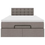 VidaXL Cadre de lit ottoman avec matelas taupe 120x190 cm tissu