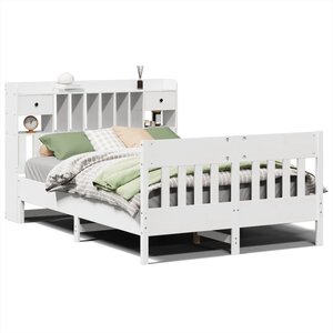 vidaXL Cadre de lit sans matelas blanc 140x200 cm bois de pin massif