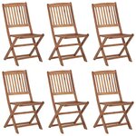 vidaXL Chaises pliables de jardin lot de 6 avec coussins Bois d'acacia