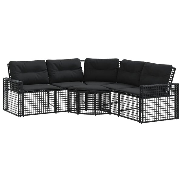 vidaXL Canapé de jardin et coussins et repose-pied en forme de L rotin