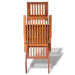 vidaXL Chaise de terrasse avec repose-pied Bois d'acacia solide