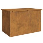 vidaXL Boîte de Rangement Extérieure Rouillé 80 x 50 5 x 50 cm Acier