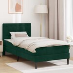 vidaXL Cadre de lit avec matelas Vert foncé 80 x 200 cm Velours