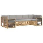 vidaXL Ensemble de canapé d'angle 7 Pièces Blanc et gris clair