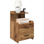 vidaXL Table de chevet avec 2 tiroirs en bois ancien 40 x 36 5 x 62 cm