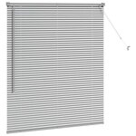 vidaXL Store de Fenêtre avec des rideaux Manuel Argent Aluminium