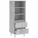vidaXL Buffet haut Gris béton 40x36x110 cm Bois d'ingénierie