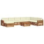 vidaXL Ensemble de canapés d'extérieur 9 Pièces Naturel et Crème