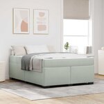 vidaXL Cadre de lit avec matelas Gris clair 140 x 200 cm Velours