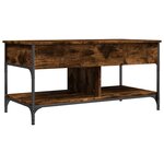 vidaXL Table basse chêne fumé 100x50x50 cm bois d'ingénierie et métal