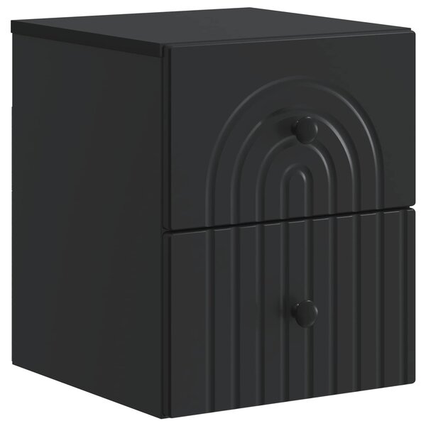 vidaXL Cabinet de chevet mural avec tiroir Noir 33 x 34 5 x 40 cm