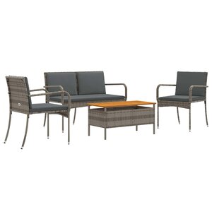 vidaXL Ensemble de jardin Gris polyrotin