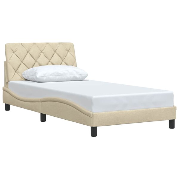 vidaXL Cadre de lit sans matelas crème 100x200 cm tissu