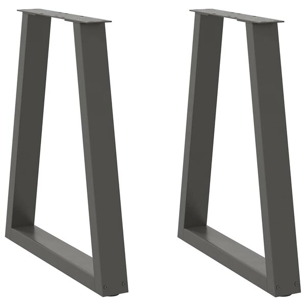 vidaXL Pieds de table à manger en forme de V 2 pièces Anthracite 50x(72-73 3) cm Acier