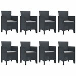 vidaXL Ensemble de salle à manger pour jardin 9 Pièces Anthracite
