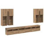 vidaXL Ensemble de meuble TV mural Montage mural 7 Pièces Chêne artisanal