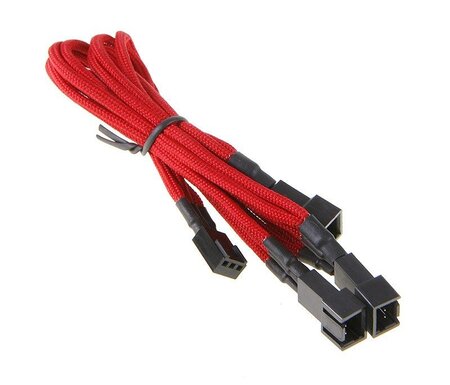 Cable Bitfenix 3pins vers 3x 3pins gainé rouge