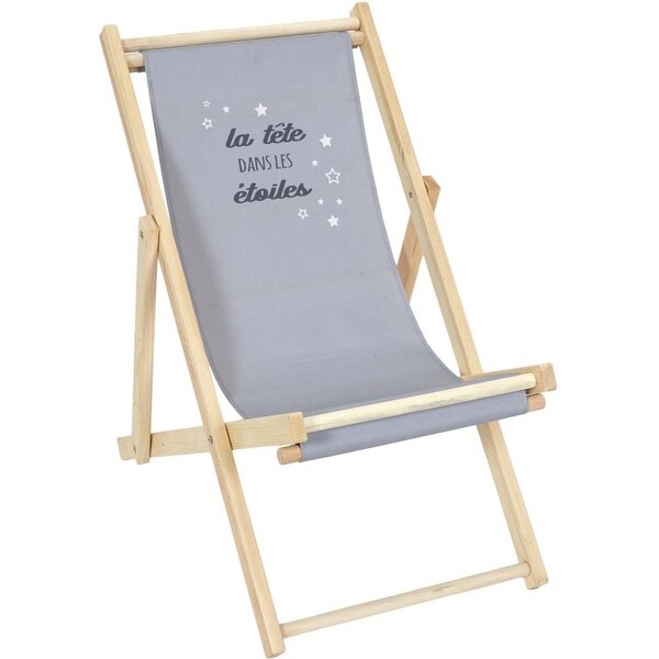 Chilienne enfant en bois 3 positions réglables la tête dans les étoiles - gris