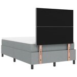 vidaXL Lit à Sommier Box avec Matelas Gris Clair Petit Double Tissu