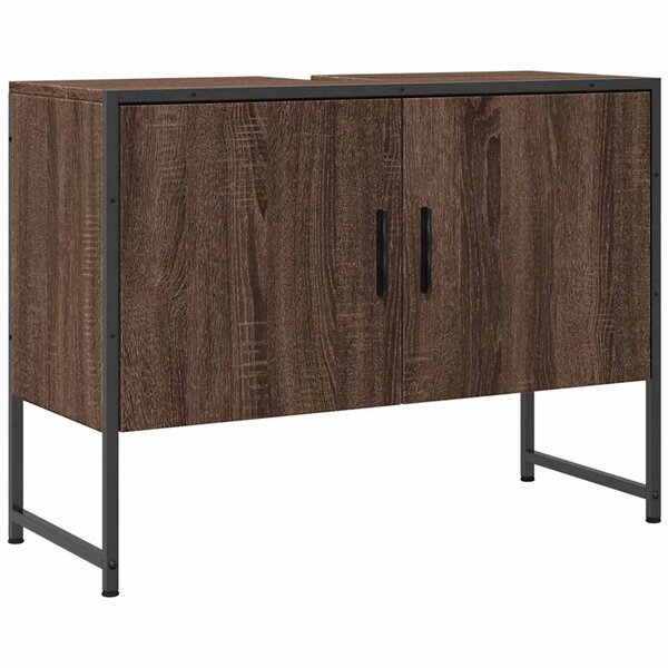 vidaXL Armoire lavabo de salle de bain chêne marron bois d'ingénierie