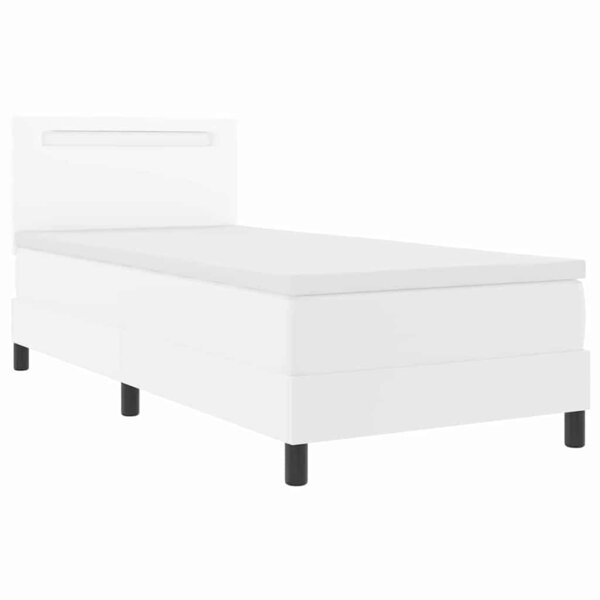 vidaXL Cadre de lit avec matelas Blanc 100 x 200 cm Faux cuir