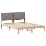 vidaXL Cadre de lit avec tête de lit Marron 150 x 200 cm Pin massif