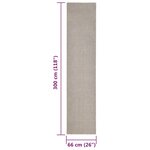 vidaXL Tapis Sisal naturel 66x300 cm Sableux