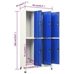 vidaXL Armoire à casiers Gris et bleu 90x45x180 cm Acier