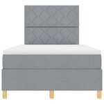 vidaXL Lit à sommier avec matelas et LED Gris clair 120x200 cm Tissu