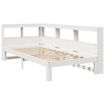 vidaXL Lit bibliothèque sans matelas blanc 90x200cm bois de pin massif
