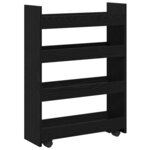 vidaXL Chariot de Rangement Étroit 4 Niveaux Chêne Noir