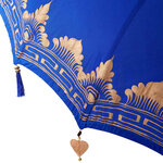 vidaXL Parasol balinais 260 Bleu 210-220 cm Coton et bois massif