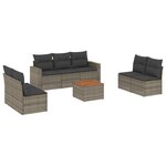 vidaXL Salon de jardin 8 Pièces avec coussins gris résine tressée