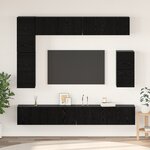 vidaXL Ensemble meuble TV avec étagère Autre avec stockage 8 Pièces Chêne noir