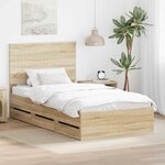 vidaXL Cadre de lit Chêne Sonoma 100 x 200 cm Bois Ingénierie
