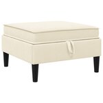 vidaXL Pouf avec Rangement Crème Velours