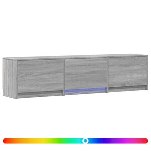 vidaXL Meuble TV avec LED 165x34x40 cm Gris Sonoma Bois d’ingénierie