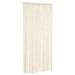 vidaXL Rideau anti-mouches beige et blanc 90x220 cm chenille