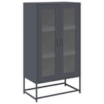 vidaXL Buffet haut anthracite 68x39x123 cm acier