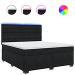 vidaXL Sommier à lattes de lit avec matelas Noir 180x200 cm Velours