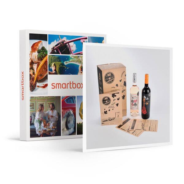 Box gourmande de vinoble : 2 bouteilles de vin et guide dégustation - smartbox - coffret cadeau gastronomie