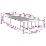 vidaXL Cadre de lit chêne fumé 90x200 cm bois d'ingénierie