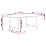 vidaXL Table à manger marron clair bois de chêne massif rectangulaire