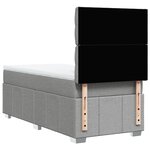 vidaXL Sommier à lattes de lit et matelas Gris clair 90x190 cm Tissu
